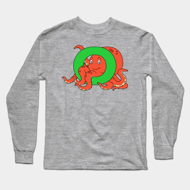 Letter O with Octopus Long Sleeve T-Shirt by BoombasticArt